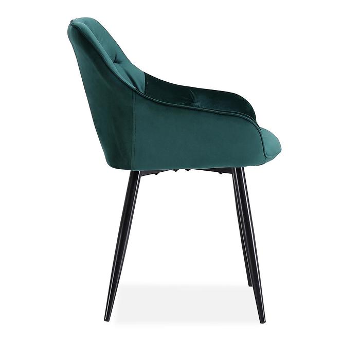 Židle K487 samet/kov tmavě zelená 56x65x81