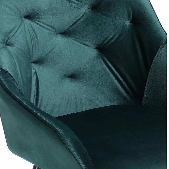 Židle K487 samet/kov tmavě zelená 56x65x81
