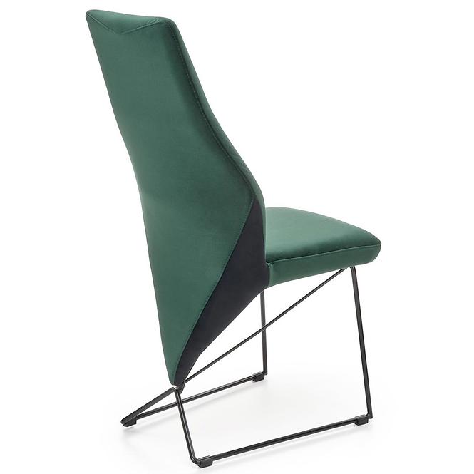 Židle K485 samet/kov tmavě zelená 44x63x96