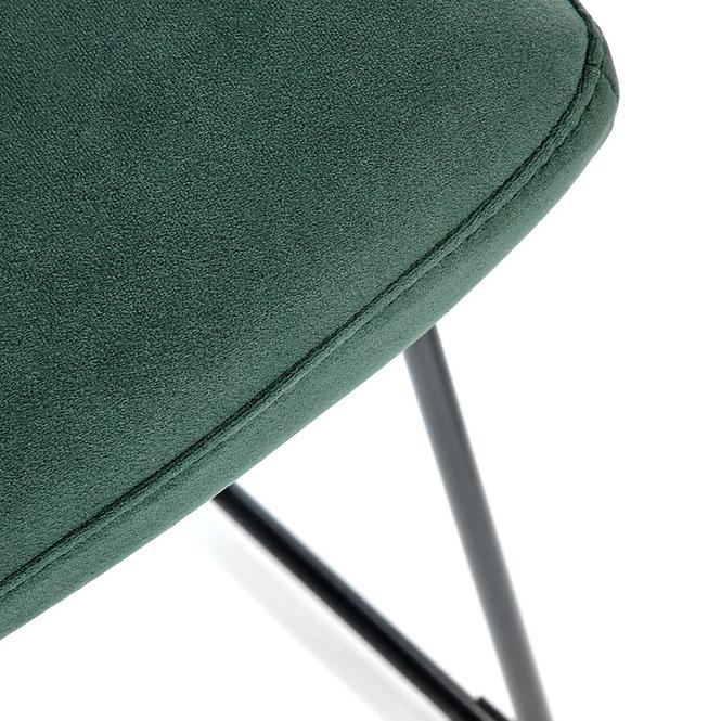 Židle K485 samet/kov tmavě zelená 44x63x96
