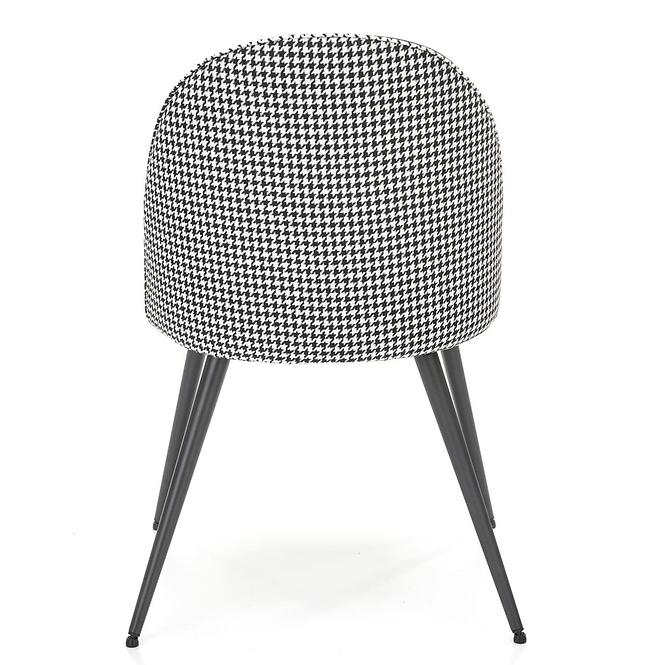 Židle K478 samet/látka/kov černá/bílá 49x54x84