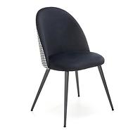 Židle K478 samet/látka/kov černá/bílá 49x54x84