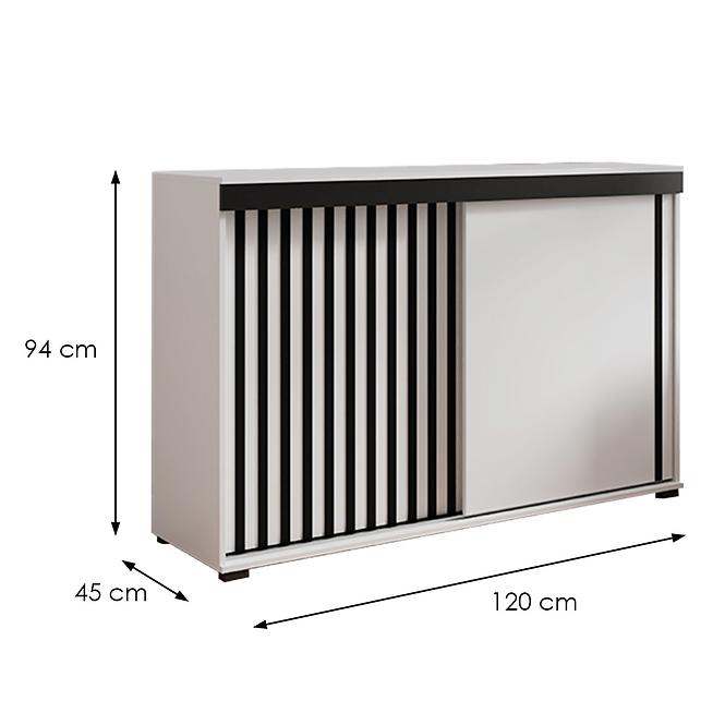 Komoda Malani 120 bílá+černá,2