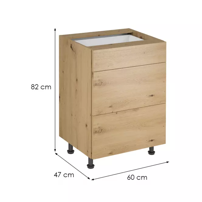 Kuchyňská skříňka Langen d60s3 push dub artisan,2