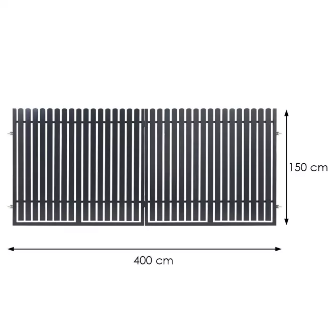 BRÁNA DVOUKŘÍDLÁ MIA 150 X 400 CM