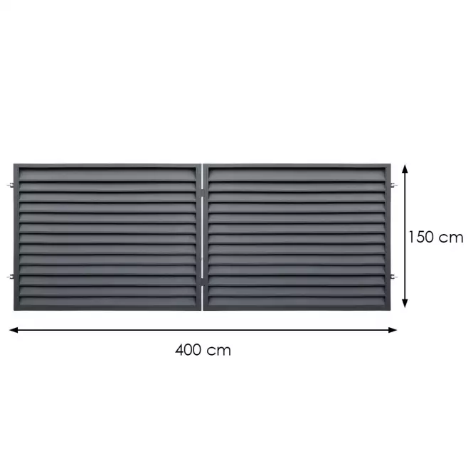 BRÁNA DVOUKŘÍDLÁ VESELA 150 X 400 CM