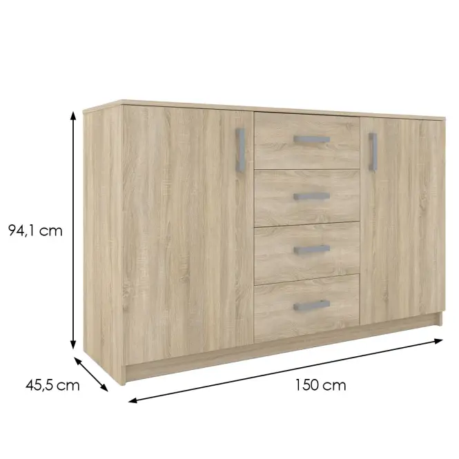 Komoda Bahli 150cm Dub Sonoma
