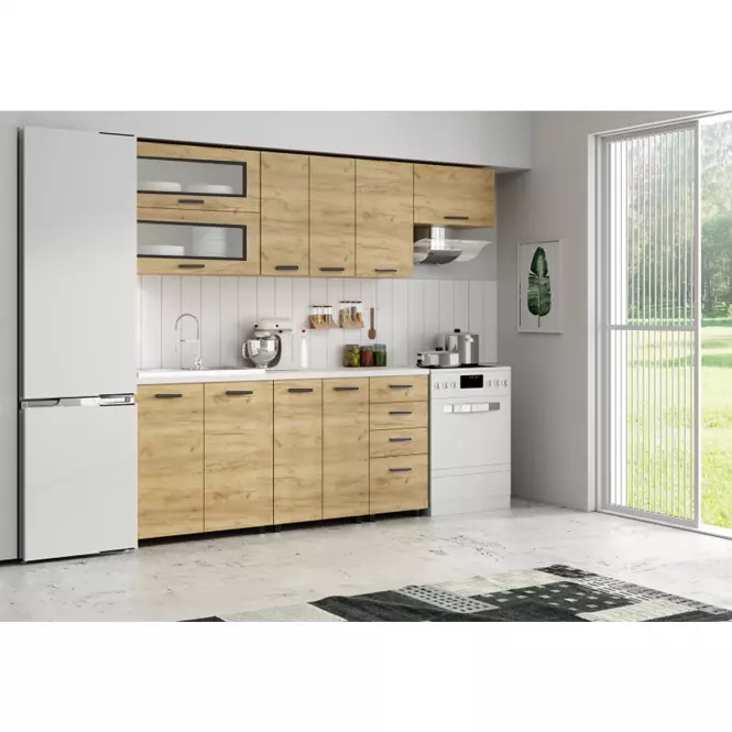 Kuchyňská skříňka Lucjan 60kpm2f2100 artisan/černá,4
