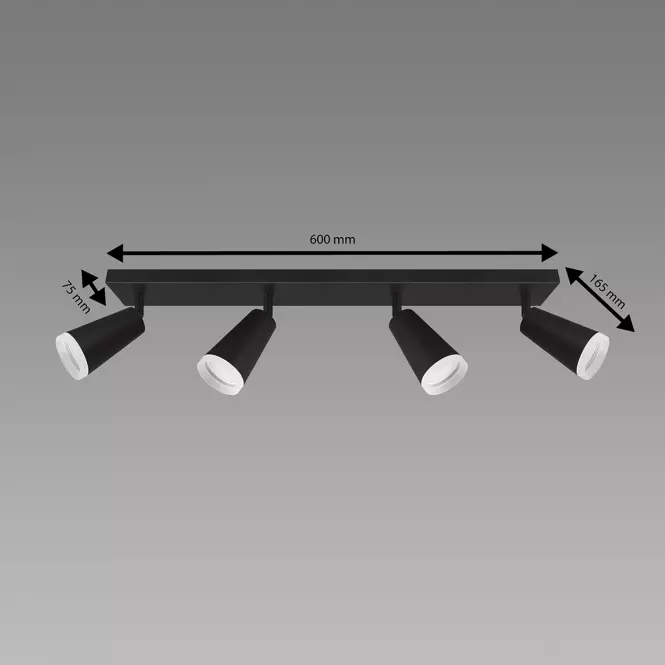 Svítidlo SANA GU10 4L BLACK 04148 LS4,2