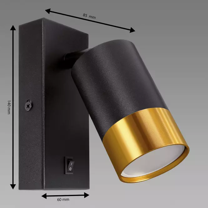 Svítidlo PUZON WLL GU10 BLACK/GOLD 04133 LS1,2