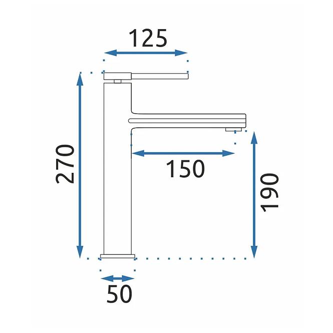 Umyvadlová baterie vysoká Rea Oval zlatá,3