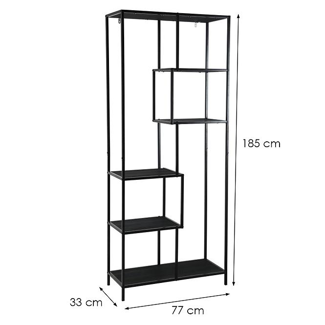 Regál Benton 31333K černý 6T,2
