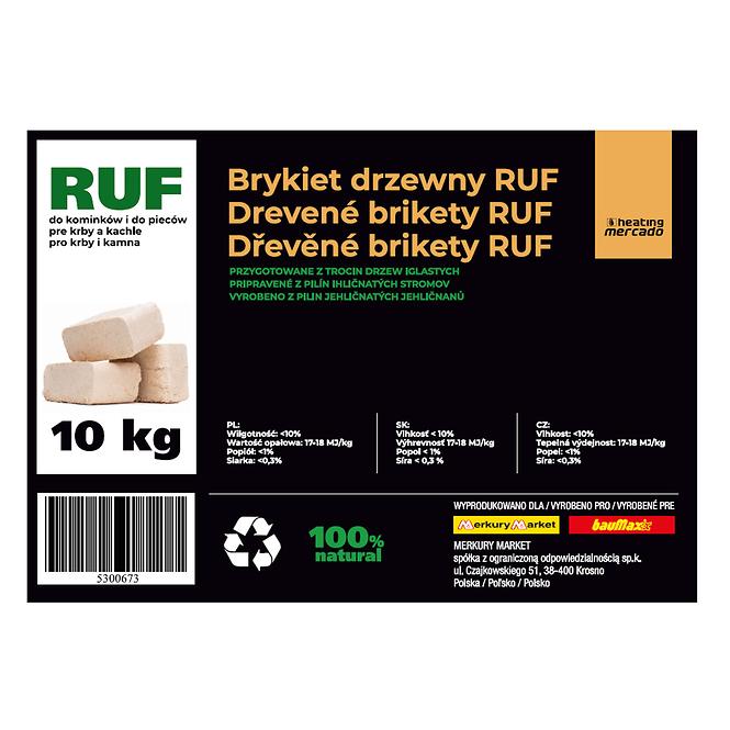 Brikety RUF 10 kg - jehličnaté dřevo