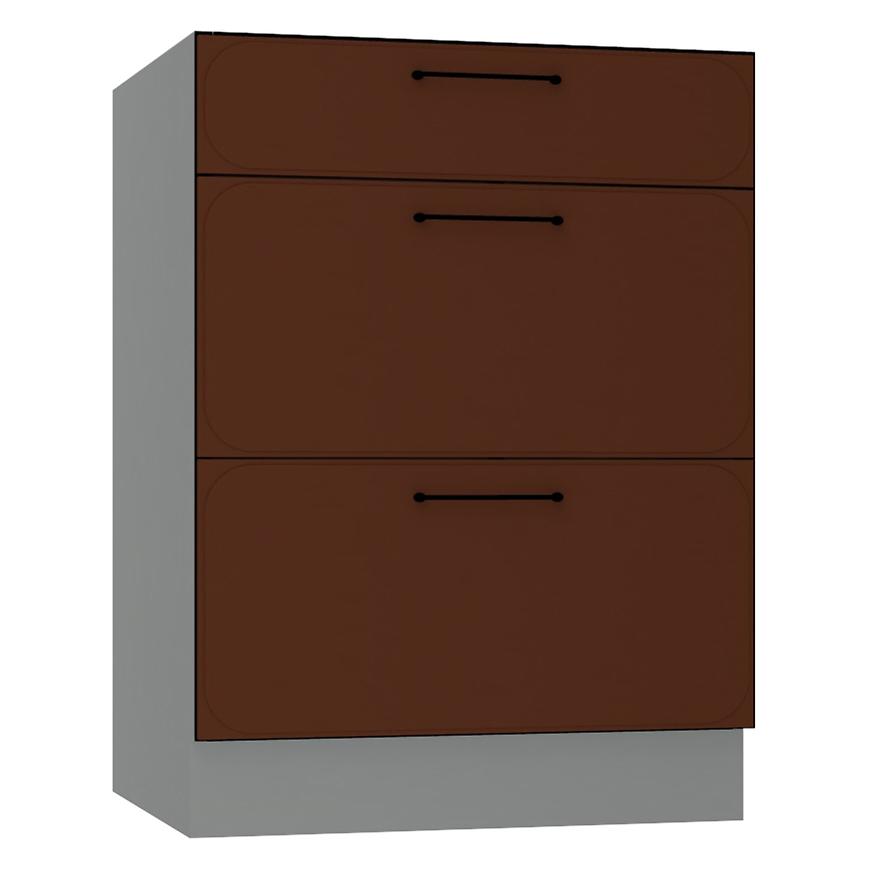 Kuchyňská skříňka Katrin D60 S/3 cihlová