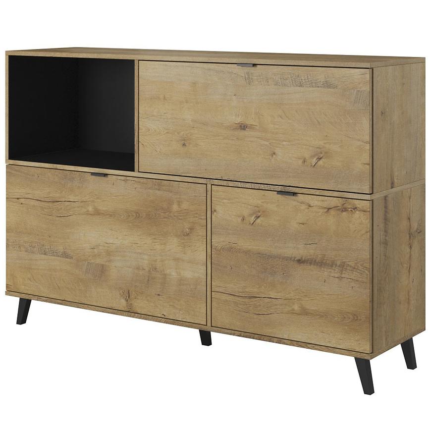 Komód Nest km dub lefkas/Černá Obrázek