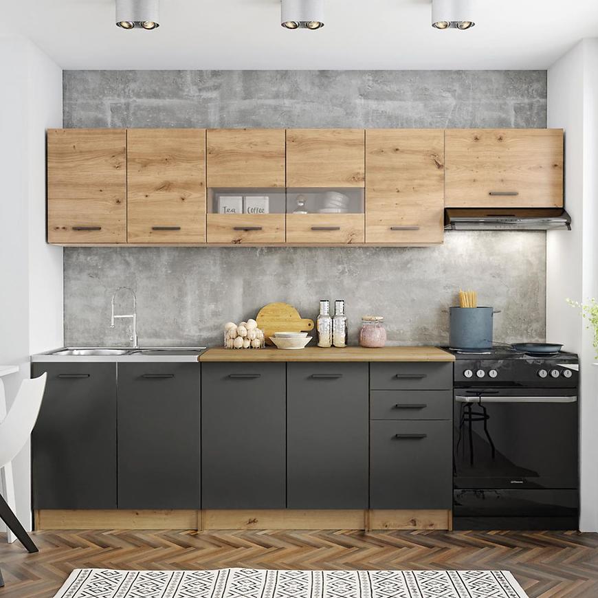 Kuchyňská linka PERLA 260 Halmar Dub artisan / šedá Obrázek