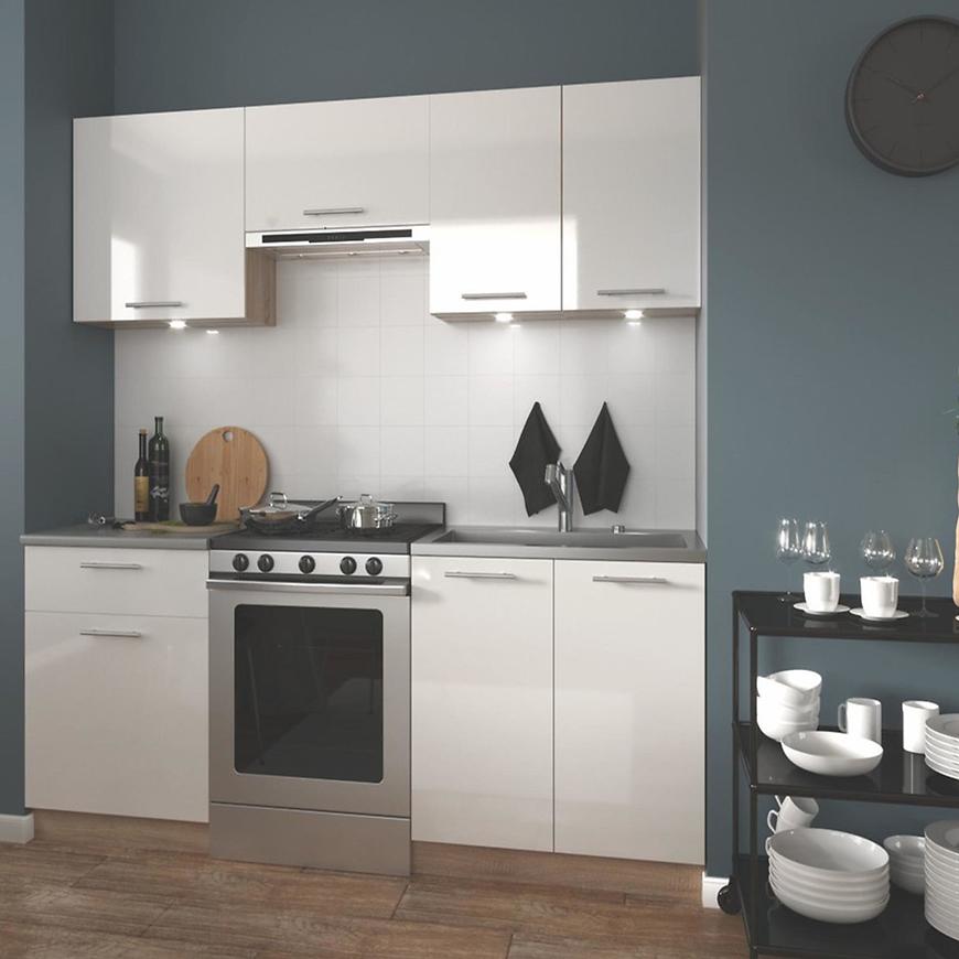 Konyhabútor Marija 200 zb 28mm bílý lesk mdf/kor sonoma Obrázek