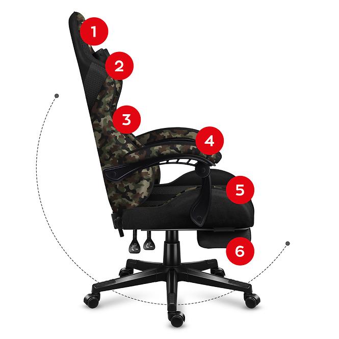 Herní židle HZ-Force 4.7 Camo/síťovina