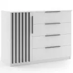 Komoda Atena 120x89x48 bílý/Latten černá