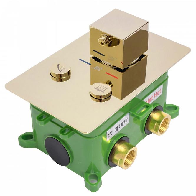 Podomítkový sprchový set s termostatem Fenix-Davis Rea P6324 zlatý