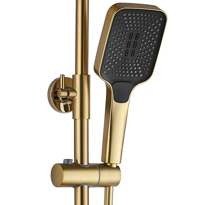 Sprchový set s termostatem Rob Rea P6623 zlatý kartáčovaný povrch