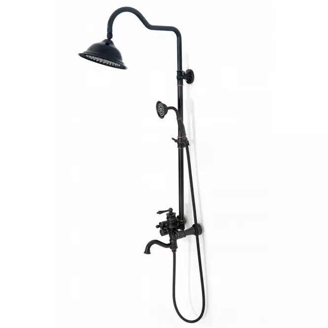 Sprchový set s termostatem Vintage Rea P2367 černý kartáčovaný povrch