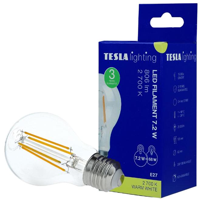LED žárovka filament retro bulb 7.2W E27 2700K 806LM