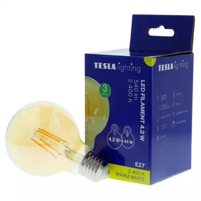 LED žárovka globe G80 vintage 5W E27 2400K 540LM