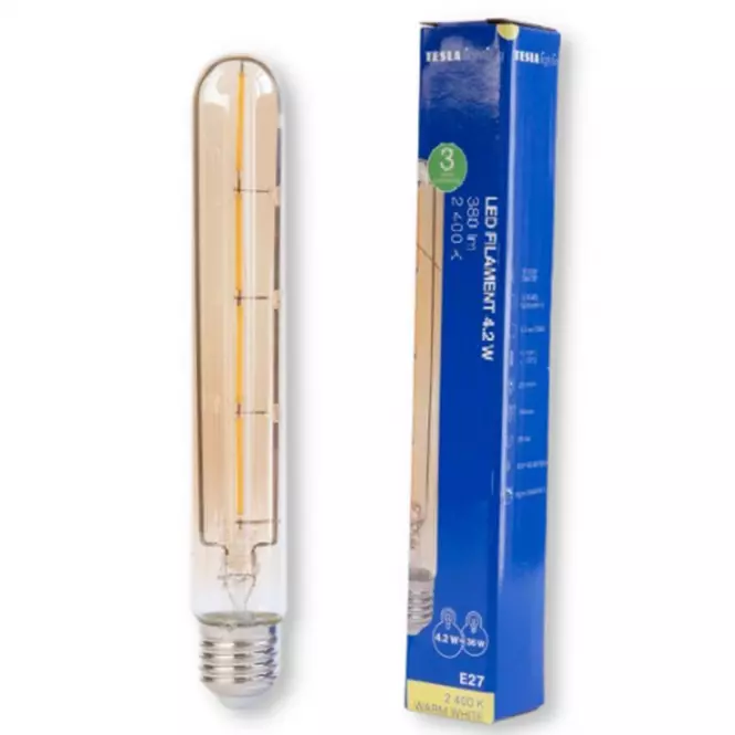 LED žárovka tube vintage 4.2W E27 2400K 380LM