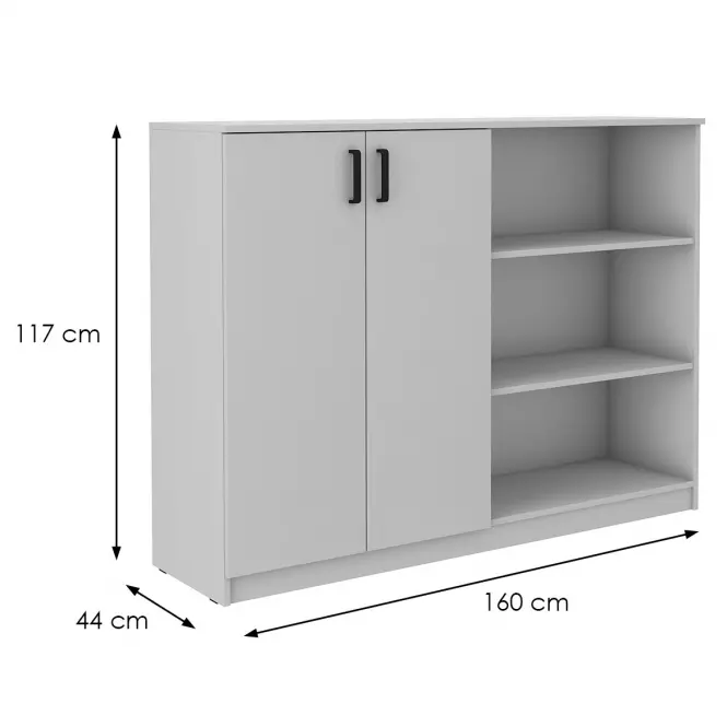 Komoda vysoký 2f Malta světle šedá//světle šedá/ (850),2