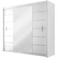 Šatní skříň Lizbona-2 203cm Bílá/Zrcadlo