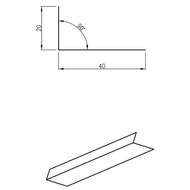 L – profil Smart 0,5x60x1000 mm pozink,3