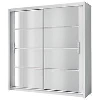 Šatní skříň Dakota 203cm Bílá/Zrcadlo