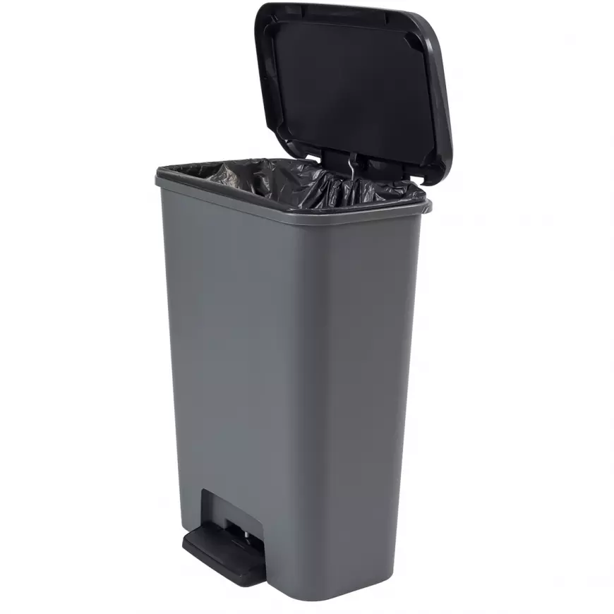 Odpadkový koš nášlapný Compatta 50L šedý/černý