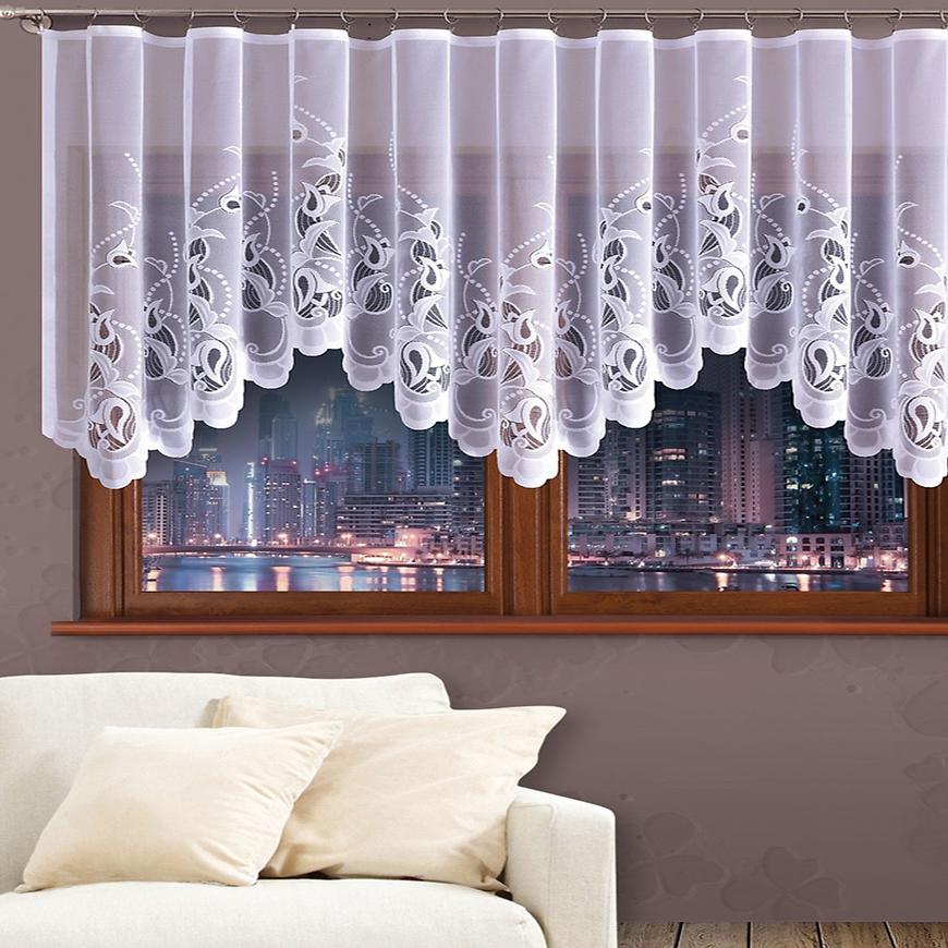 Žakárová záclona Nela 300x120 bílý