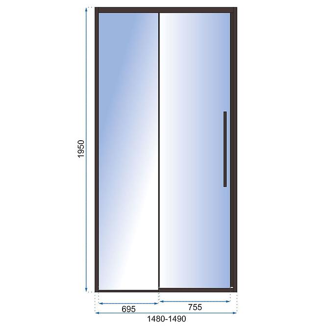 Sprchové dveře Solar 150x195 black Rea K6360