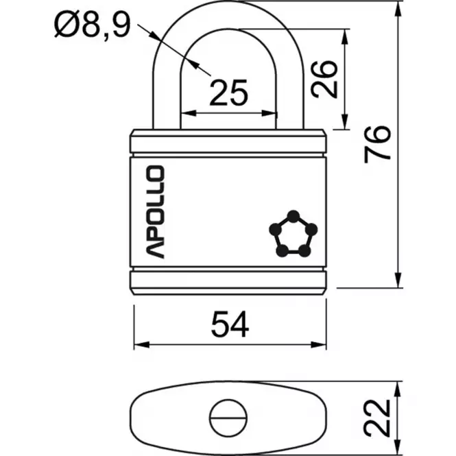 58RI VISACÍ ZÁMEK APOLLO MODRÝ 54,2