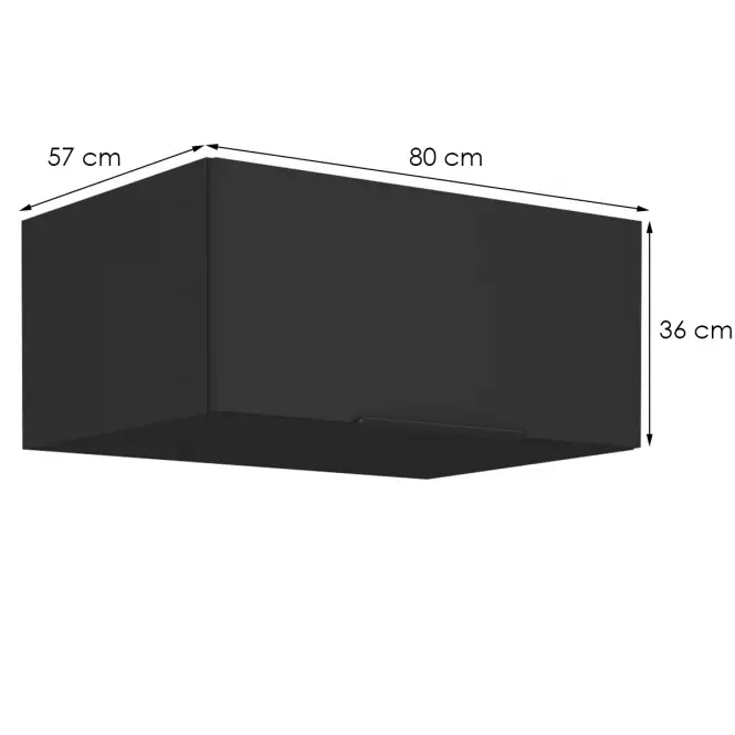 Kuchyňská skříňka Siena černý mat 80 Nagu-36 1f,2