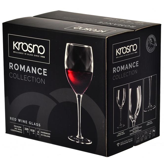 Sklenice na červené víno Romance Krosno 320ml 6 ks