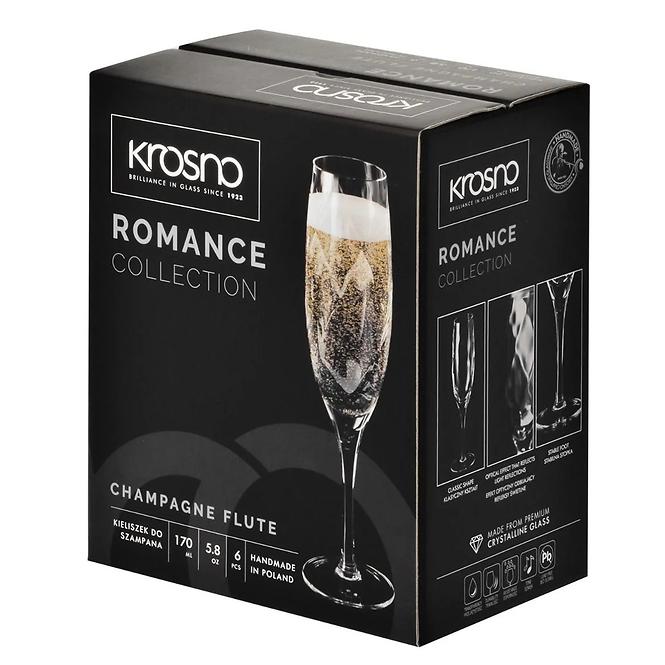 Sklenice na šampaňské Romance Krosno 170 ml 6 ks