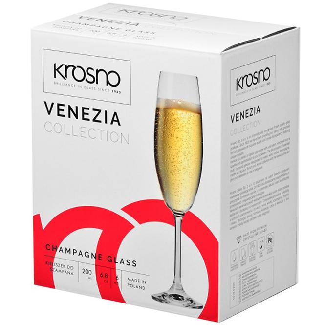 Sklenice na šampaňské Venezia Krosno 200 ml 6 ks