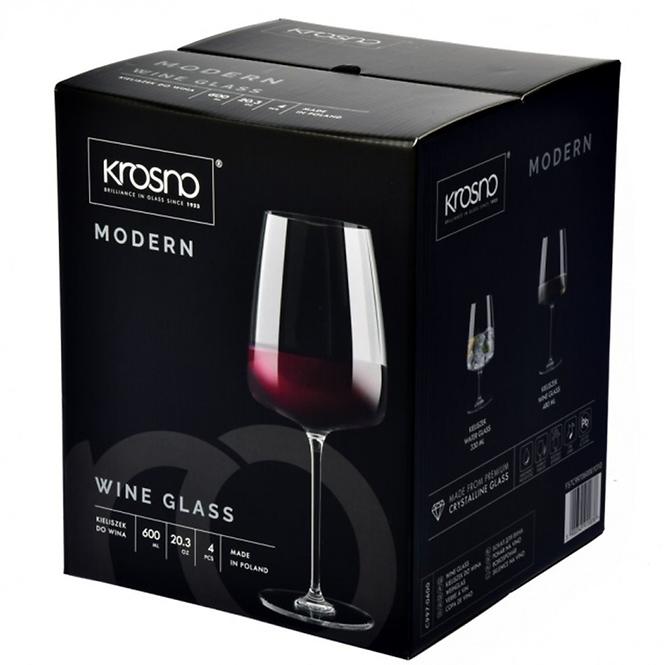 Sklenice na víno Modern Krosno 600 ml 4 ks
