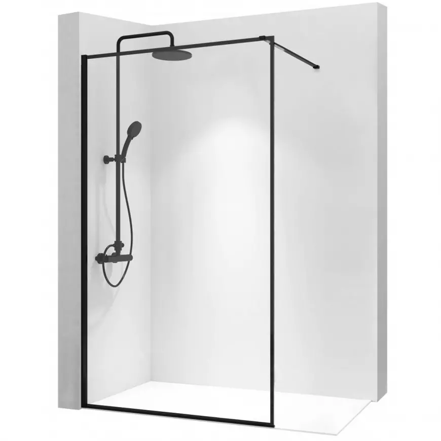 Sprchová zástěna Walk-in Bler Rea K7634 100x195 black