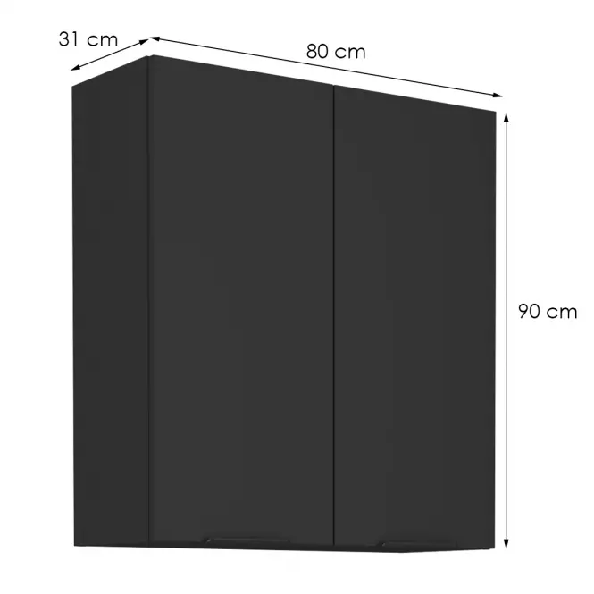 Kuchyňská skříňka Siena černý mat 80g-90 2f,2