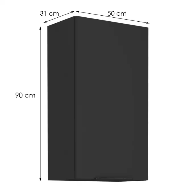 Kuchyňská skříňka Siena černý mat 50g-90 1f,2