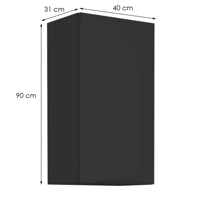Kuchyňská skříňka Siena černý mat 40g-90 1f,2