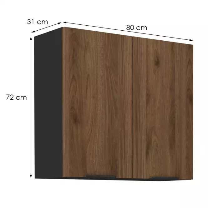 Kuchyňská skříňka Monza ořech okapi 80g-72 2f