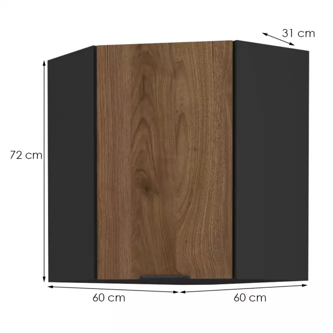 Kuchyňská skříňka Monza ořech okapi 60x60 Gn-72 1f (45°),2