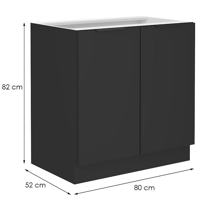 Kuchyňská skříňka Siena černý mat 80d 2f bb
