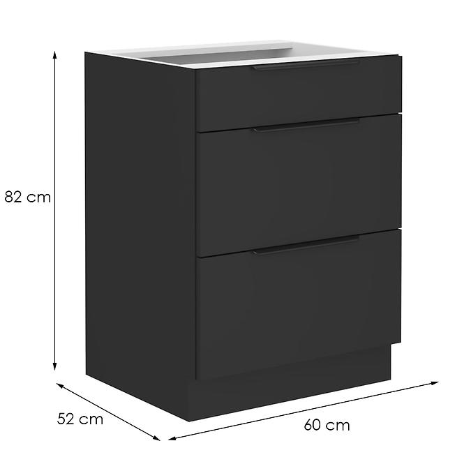 Kuchyňská skříňka Siena černý mat 60d 3s bb